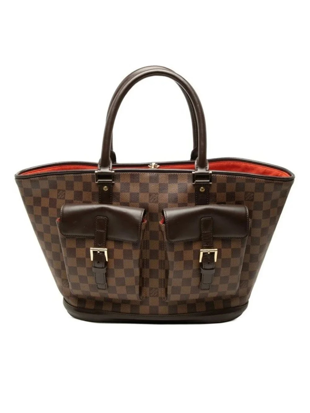 Louis Vuitton Damier Manosque GM Handbag Brown Leather